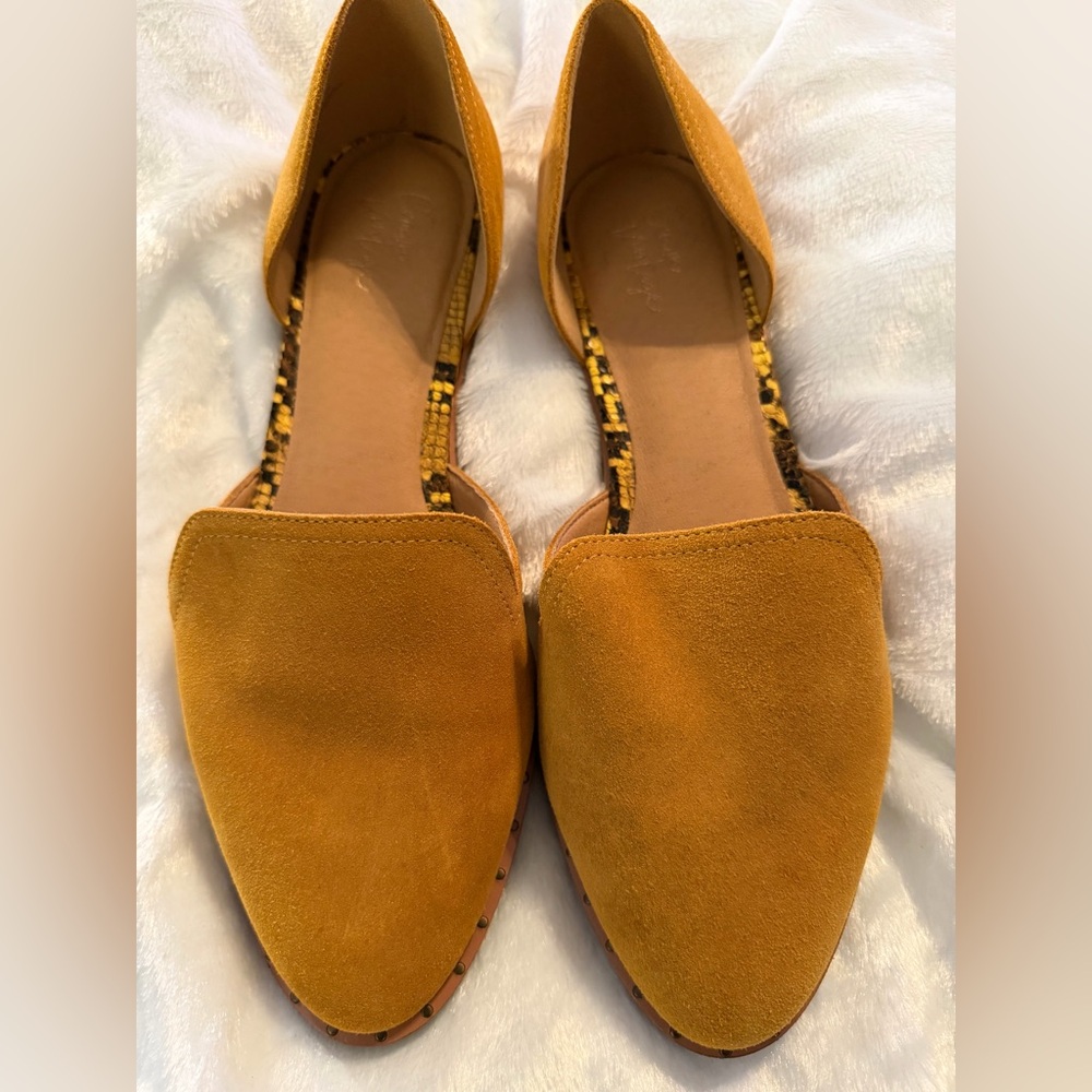 Crown Vintage Yellow Suede Women's Loafers - Picture 2 of 6